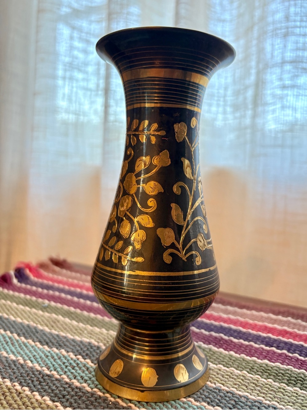 Floral Brass Decorative Vase